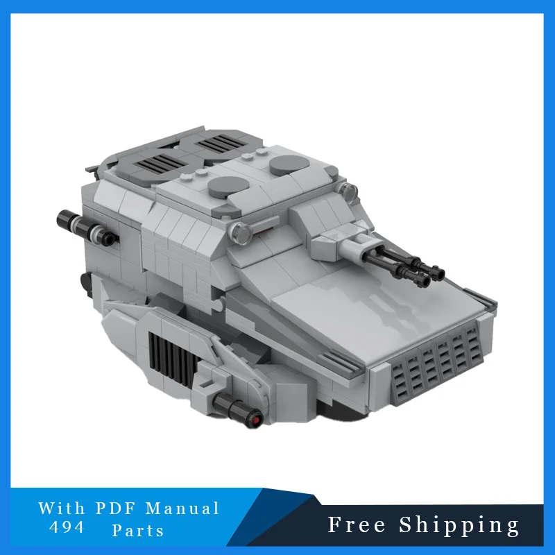 

494 шт., хит продаж, MOC, креативный серый крутой танк, модульные строительные блоки, модель, детское образование, сделай сам, сборная игрушка, подарки на день рождения