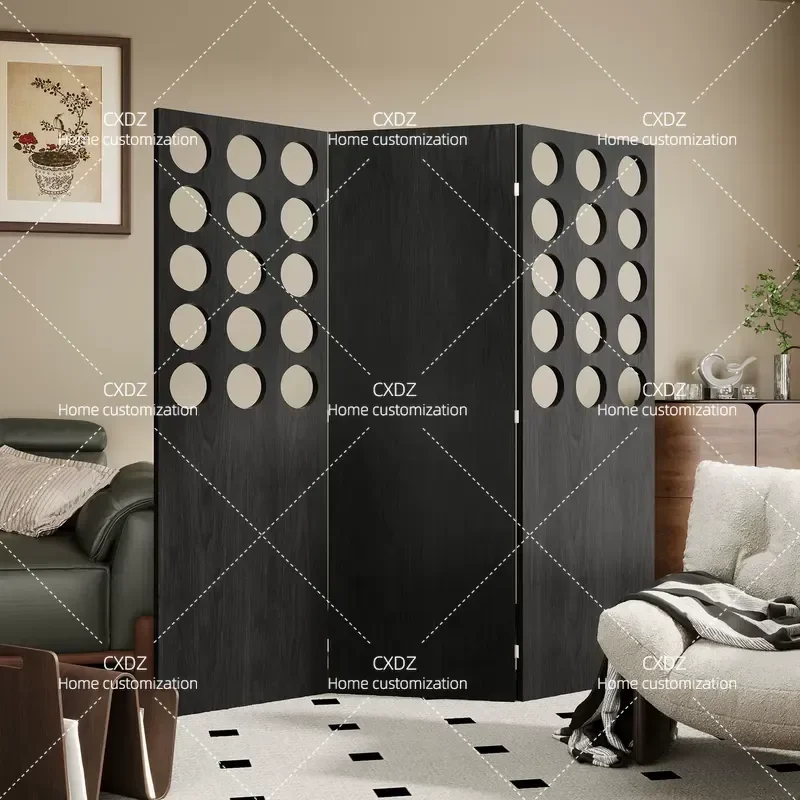 Medieval Style Screen Partition for Living Room Mobile Folding Baffle Light Luxury Home Room Shelter Simple Modern Design