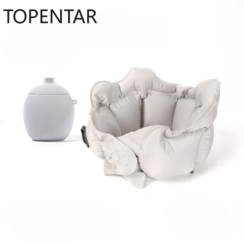 Ergonomic Portable TPU U Shape Pump Inflatable Neck Pillow Travel Light Weight Office Napping Pillow
