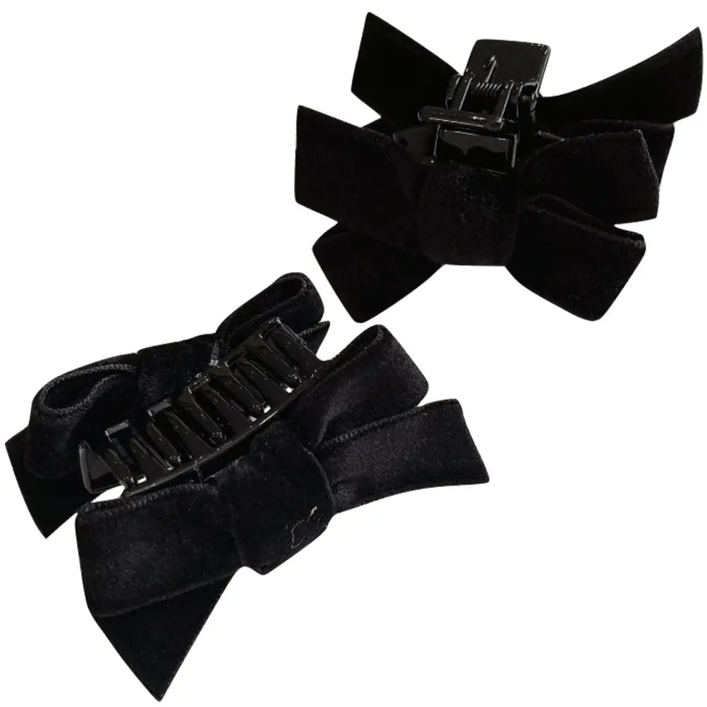 

2Pcs Small Bow Hair Clips for Women Girls Hair Bows Barrettes Black Elegant Daily Wear Party New Year Outfit Accessory Fine