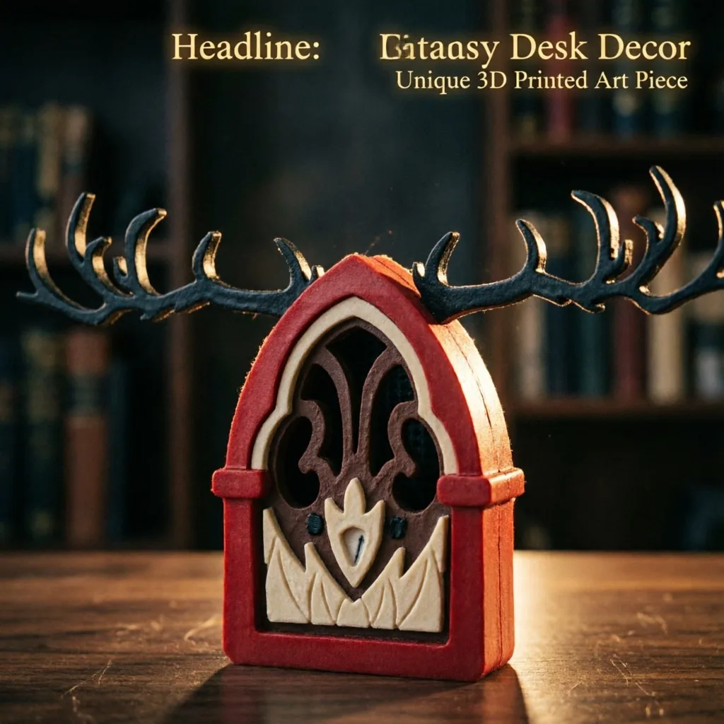 Creative 3D Printed Cartoon Deer Demon Alastors Bluetooth Speaker Gothic Desktop Ornament Home Decoration Gift For Anime Fans
