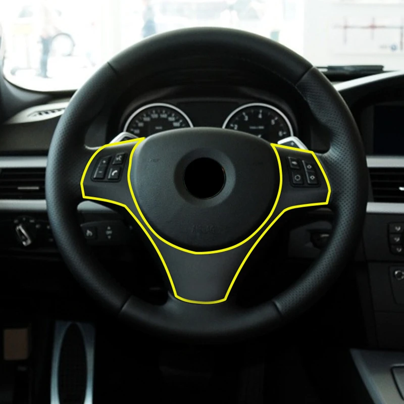 Cubierta de fibra de carbono para volante de coche, accesorios decorativos para BMW Serie 3 E90 E92 E93 Serie 1 E82 E87 2005 - 2011