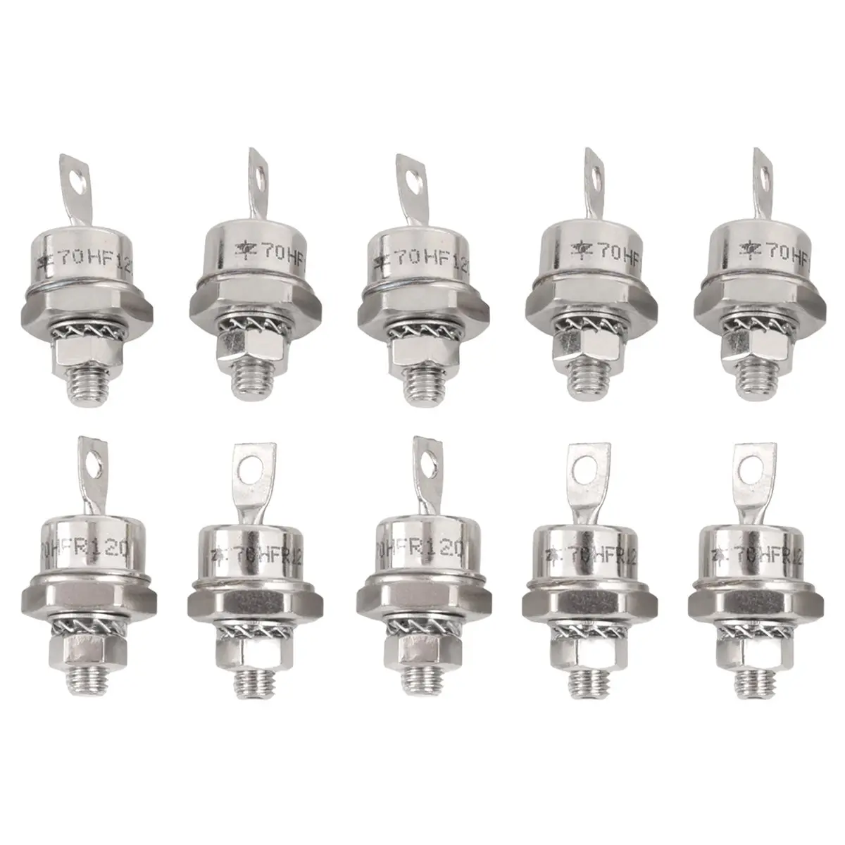 Fits for 5Pairs Rectifier Diode Spiral 70HF120/70HFR120 70A 1200V High Power Rectifier Metal Stud Type Rectifier Diodes