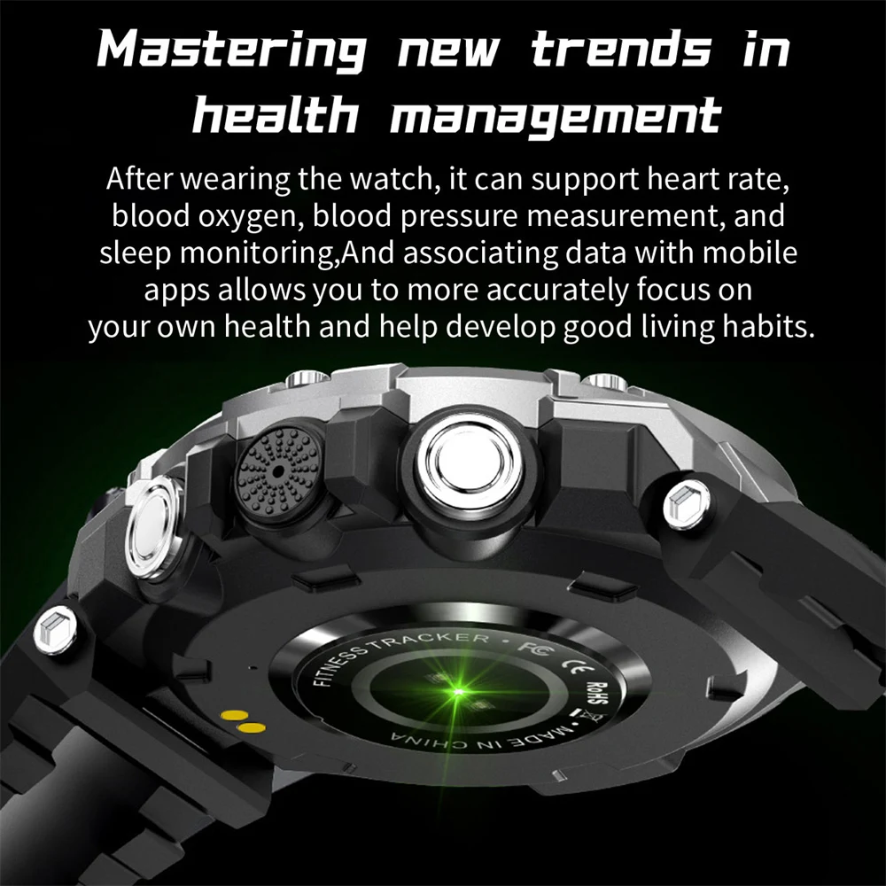 Outdoor Sport Smart Watch Bluetooth Call 800mAh Long Life Battery IP68 Waterproof Fitness Tracker Men SmartWatch For Android ios