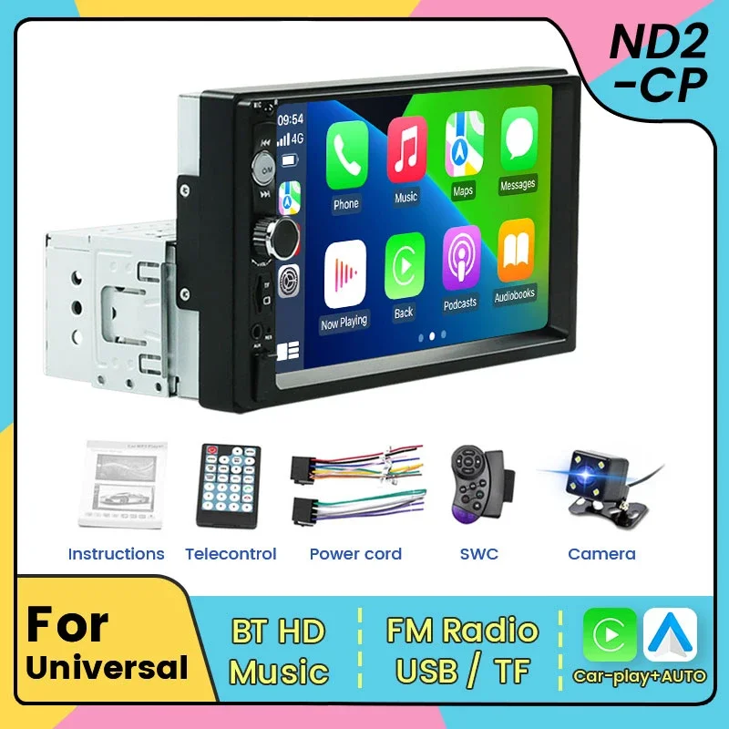 ND2 Universal 7inch HD Touch Screen 1Din Car Radio Stereo Autoaudio FM Receiver Mirror Link Monitor Auto Multimedia Video Player