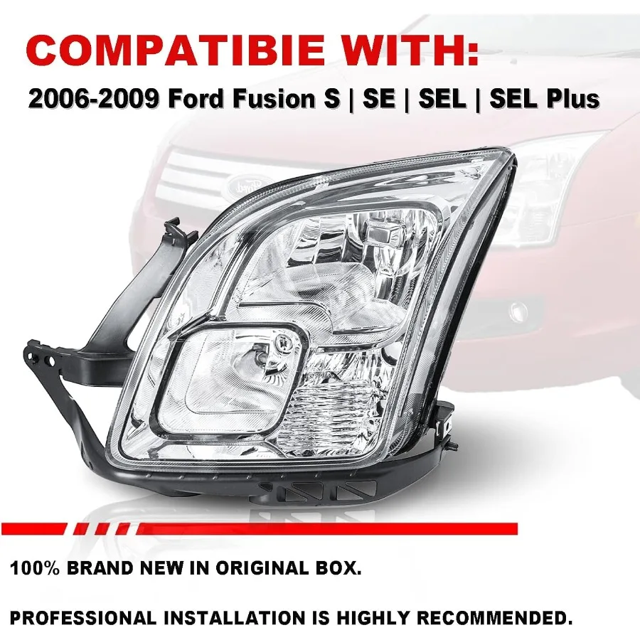 مجموعة المصابيح الأمامية المتوافقة مع 2006 2007 2008 2009 استبدال المصابيح الأمامية للركاب وجانب السائق مع الكروم