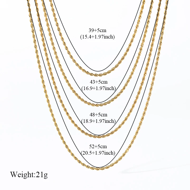 EILIECK 316L Edelstahl Mehrschichtige Metallkette Halskette für Damen, Modische Goldfarbene Wasserdichte Halskette, Schmuckgeschenk – Detail 17