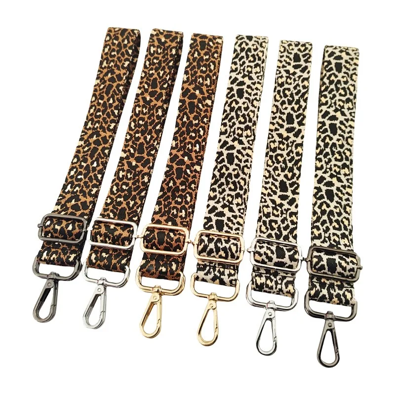

3.8CM Leopard Pattern Nylon Shoulder Strap Diy Universal Fashionable Durable Precision Woven Diagonal Shoulder Strap