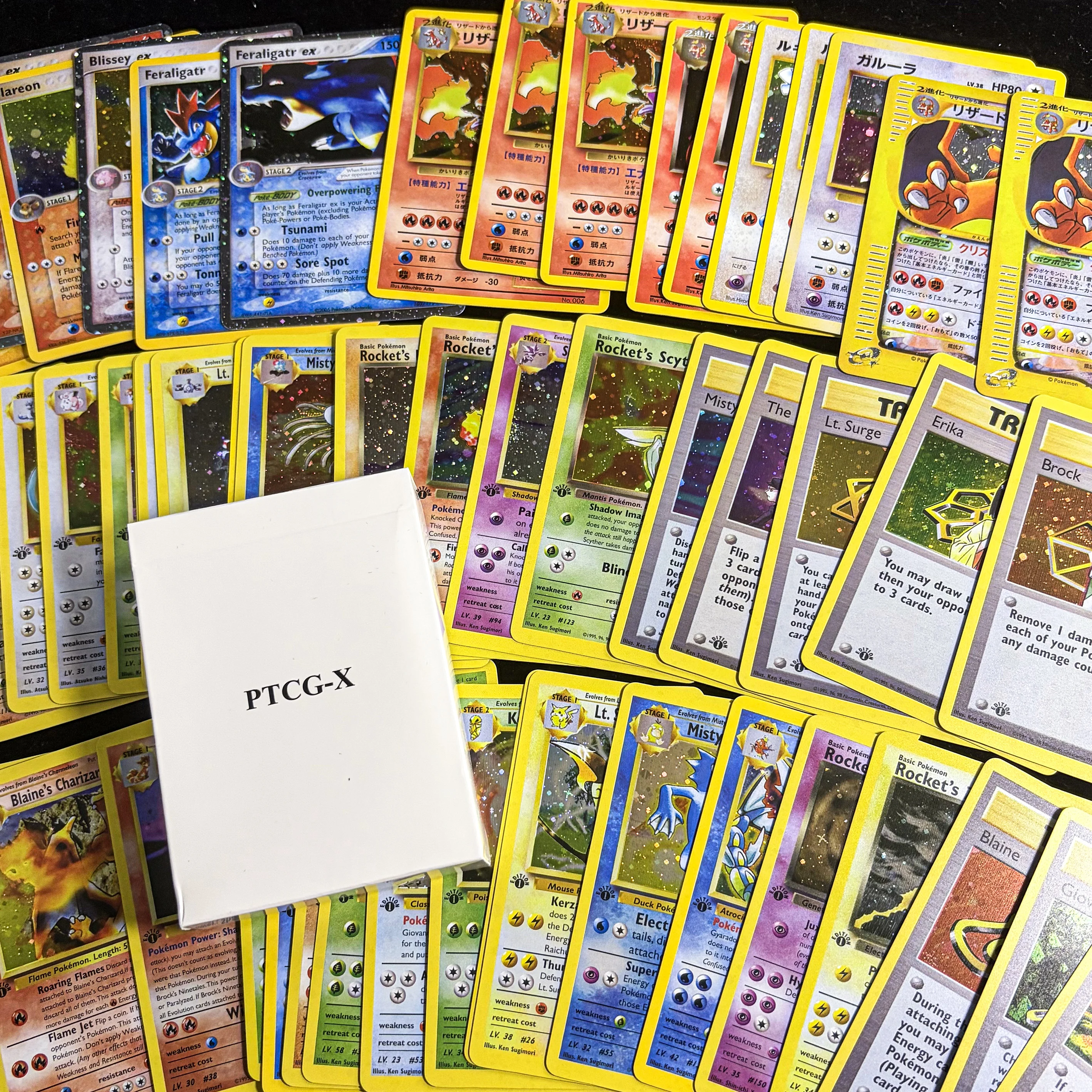 PTCG NEW HOLO!!! Whole Box Collection Card Gym Challenge/Heros/Base Set/EX/Team Rocket Anime PKM Foil Whole Set Tcg Game Card