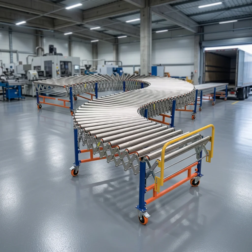 Logistics Parcel Sorting Distribution Automatic Expandable Conveyor Roller Line Container Loading Unloading Conveyors with CE