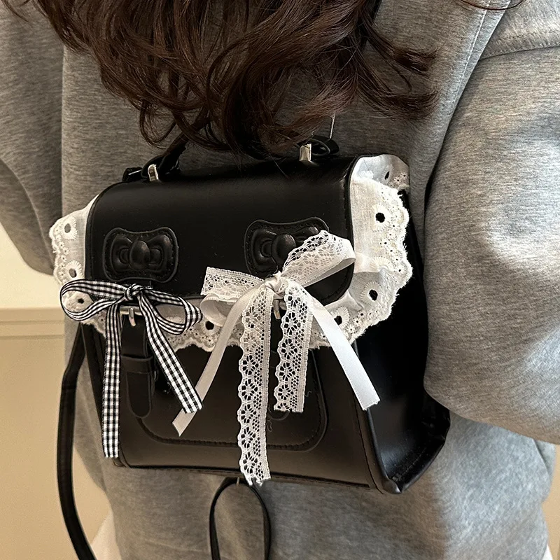 

Fashionable Lace Sweet Butterfly Women's Backpack 2025 College Style Cute Trend Square Mini Bag Crossbody Bag