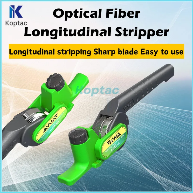 TAWAA KMS-K Optic Fiber Tool Longitudinal Stripping Double-Sided Knife Ratcheting Cable Slitter Fiber Cable Sheath Opener Cutter