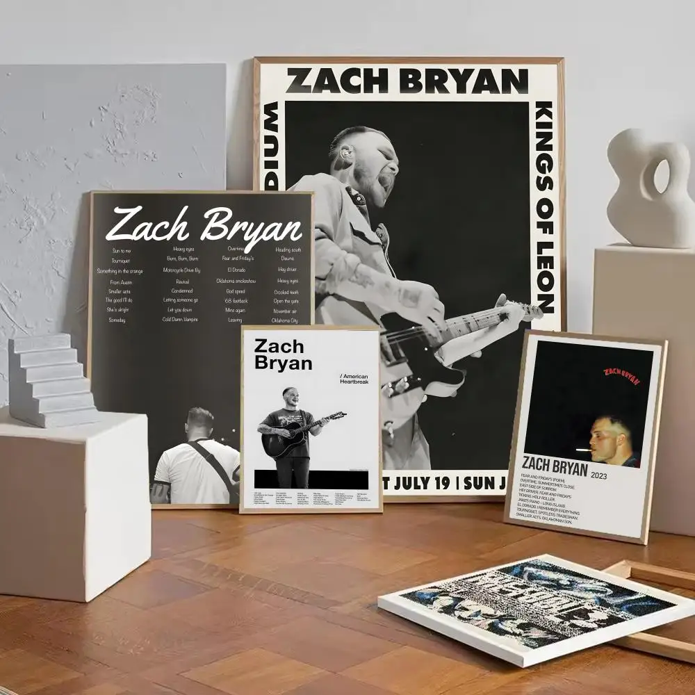 Singer Z-Zach B-Bryan Poster Decorative Wall Art Stickers Mural Photo Print for Home Living Room Hallway Decor