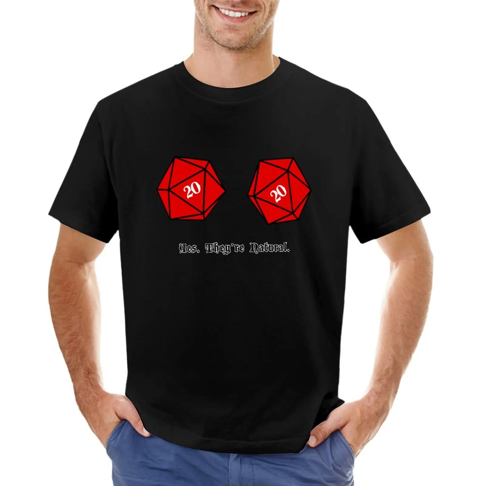 

Yes, They're Natural. D20 T-Shirt vintage graphic tee blacks Men's t shirts