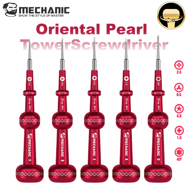 MECHANIC Precision Screwdriver S2 Steel Magnetic Non-Slip Ergonomic Handle for Phone PCB IC Electronics Repair Maintenance Tool