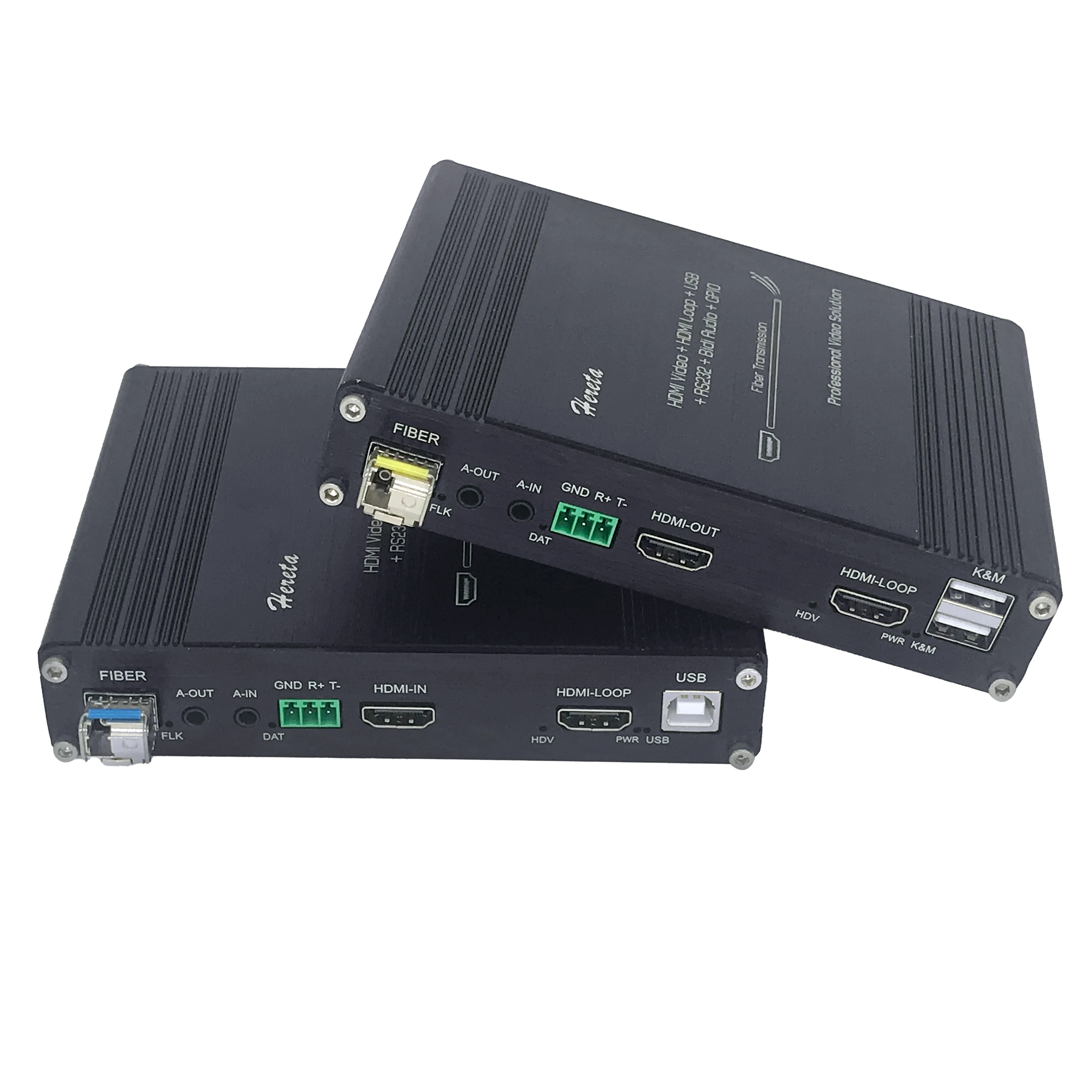 1080P HDMI KVM Fiber Extender Up to 1080P@60Hz HDMI to Fiber Converter Up to 20km Support USB Mouse Keyboard RS232 Stereo Audio