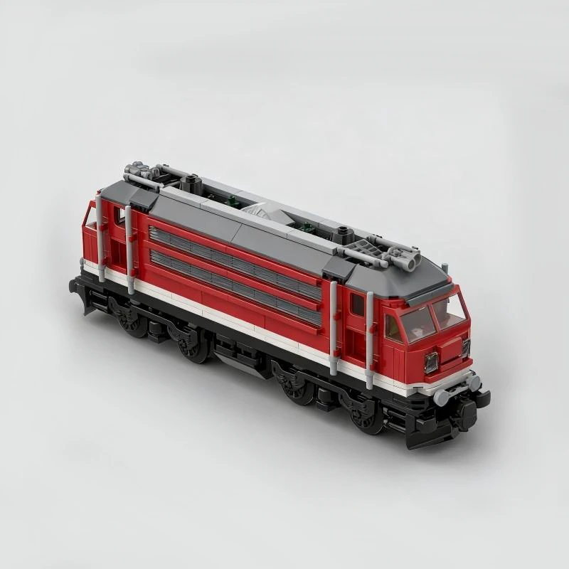 400 PCS transport Red cargo diesel locomotive MOC Customize Modular Building Block Creative Design Kids DIY Festival Toy Gift - view 3