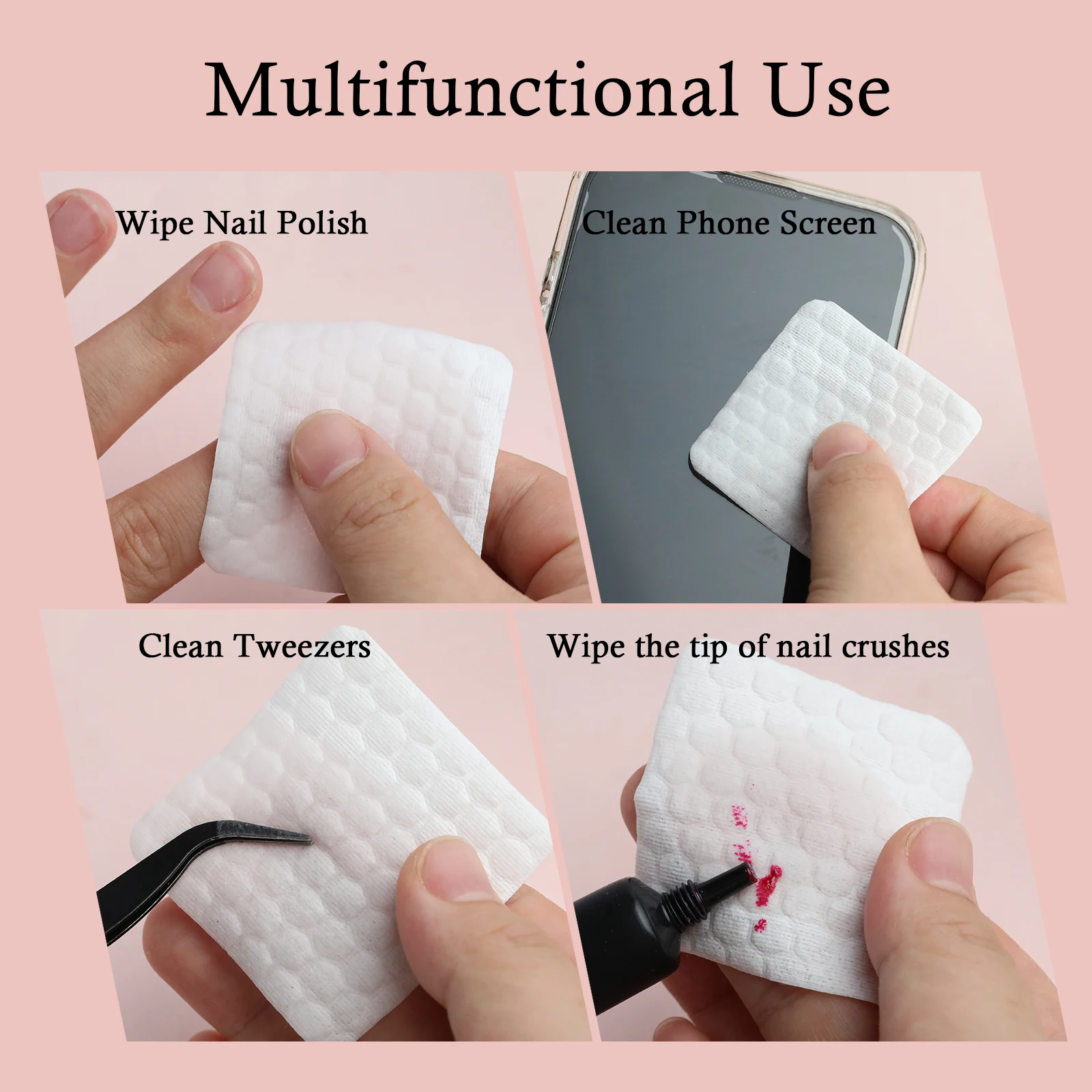 170/200 Uds nuevas toallitas para uñas sin pelusa patrón de perlas Gel UV almohadillas de eliminación de esmalte de uñas tela de papel herramientas de limpieza de esmalte de uñas en Gel