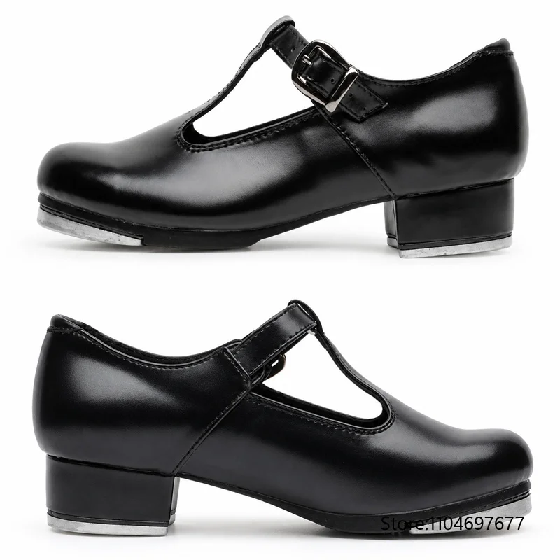 Tap Dance Shoes Women Shoes Imitation PU Leather Teacher Dance Children Step Dancing Shoes Sneakers Performance T Shoelac