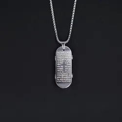 OFF THE WALL Slogan Skateboard Pendant Necklace Ladies Men Stainless Steel   Punk Jewelry Wholesale