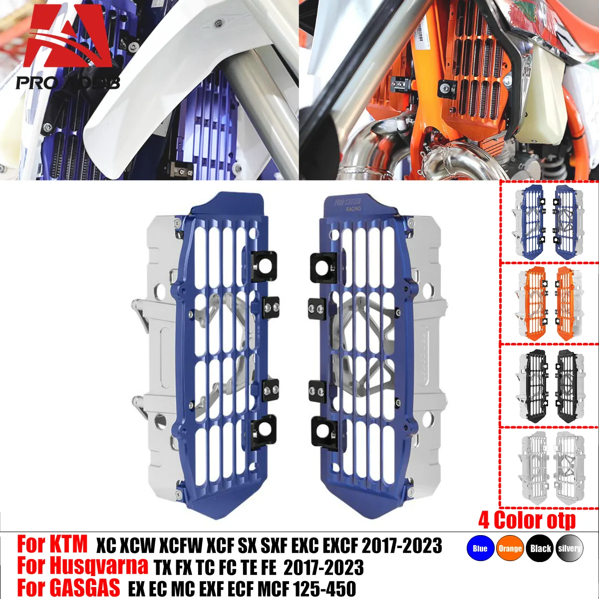 2024 New Motorcycle Accessories CNC Radiator Guard Grill Cover Protector Grille For KTM EXC 250 300 For Husqvarna TE FE 250-350