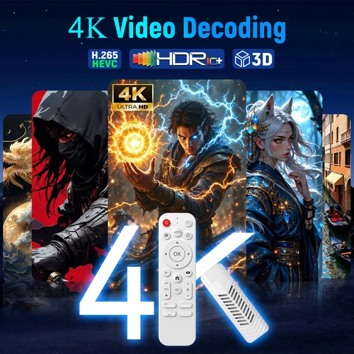 Imagen 2 del producto Velec 4K Streaming Stick Android 14 Smart TV Box WiFi de doble banda, reproductor multimedia portátil para Netflix YouTube Premier HD Smart TV