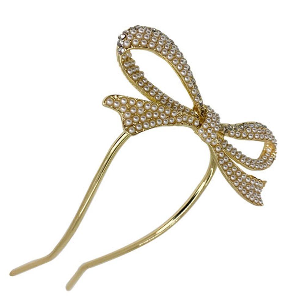 

Pearl Hairpin Bridal Accessory Elegant Zinc Alloy Hairpins Wedding Bow Bridesmaid Decorative Shine Safe Durable Hair Tool