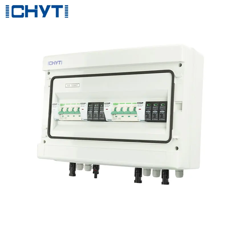 Waterproof Outdoor Surface Mounted 2-in-2-out 1000V IP65 Solar PV Surge Lightning Protection DC Distribution Box Combiner Box