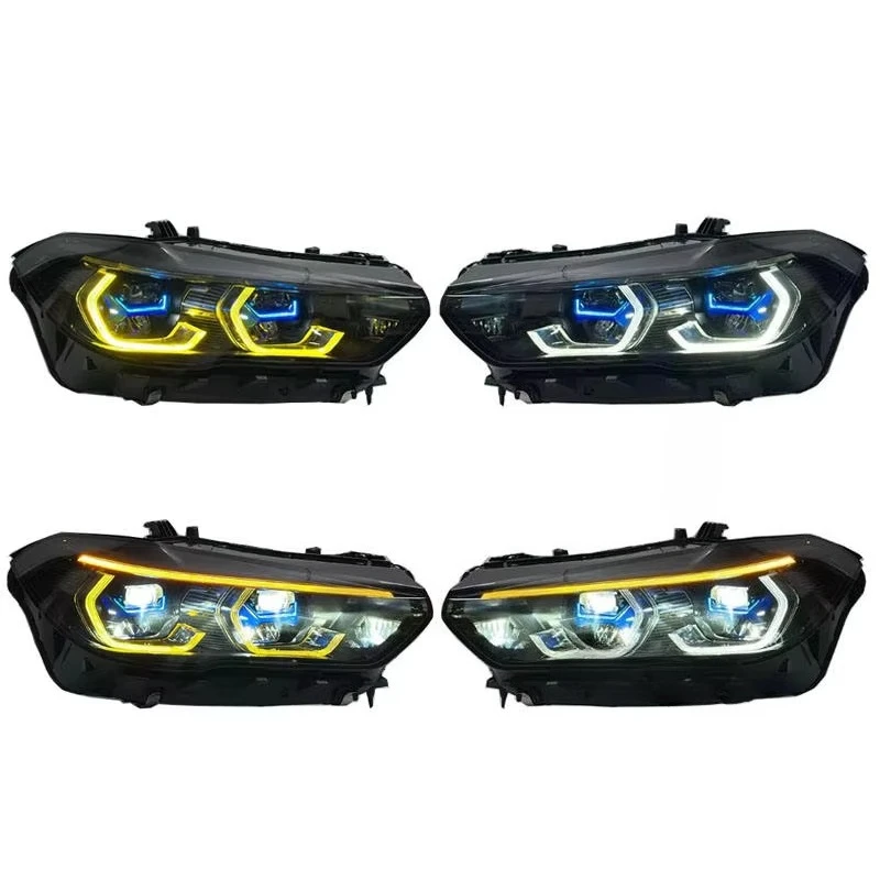 Suitable for X5 G05 G18 19-22 two-color DRL switch  plug-and-play black shadow lighting automotive LED headlights