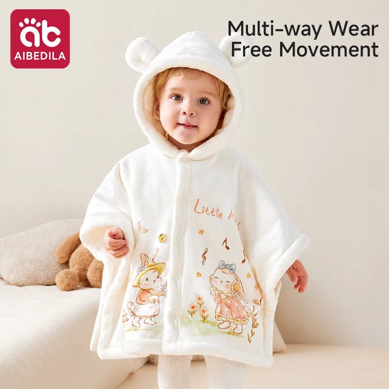 Baby Cloak Thick Windproof Shawl Newborn Infant Toddler Wind Resistant Cape Boys Girls Warm Outdoor Baby Hooded Wrap Outwear