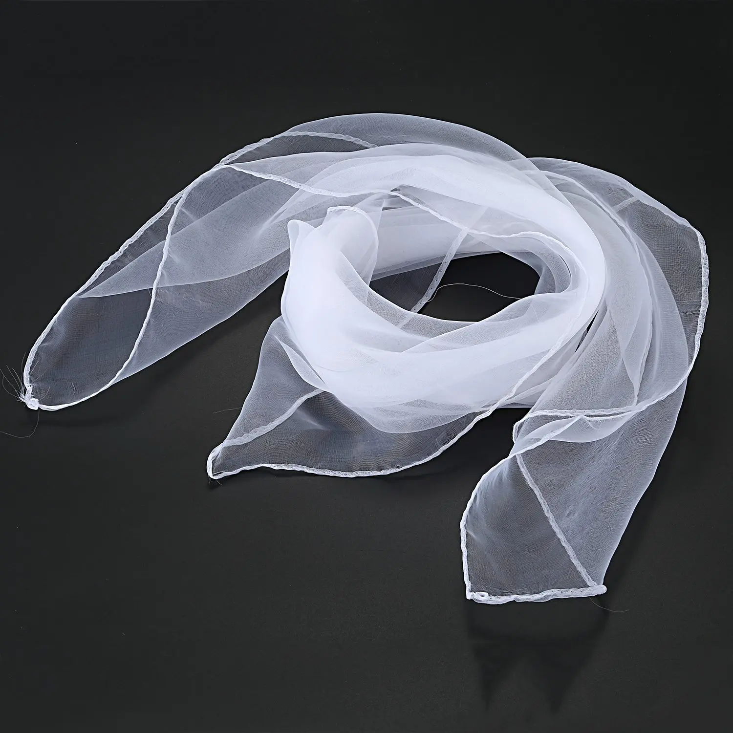 Foulard de Tête en Mousseline de Soie, Interrupteur Carré à la Mode, 70 cm x 70 cm (Blanc)