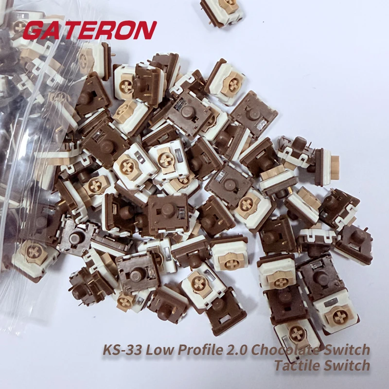 Gateron KS-33 Low Profile 2.0 Chocolate Keyboard Switch 3 Pin RGB Customized DIY Hot Swap Mechanical Keyboard Gaming Office