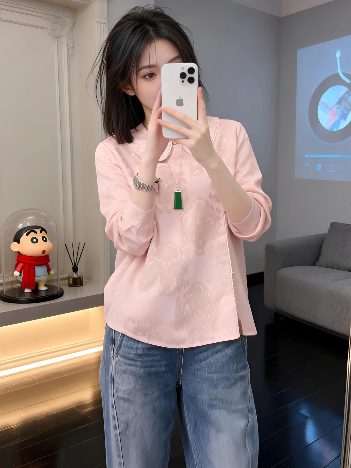 

Элегантная женская рубашка с длинным рукавом, модная, с небольшой вышивкой, на боковых пуговицах, в корейском стиле, для повседневной носки, прямого кроя