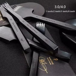 YORKSHINE Leather Sewing Punching Machine DIY Leather Craft Diamond Punching Claw DC53 Steel Multi Tooth Punching Tool 3.0/4.0MM