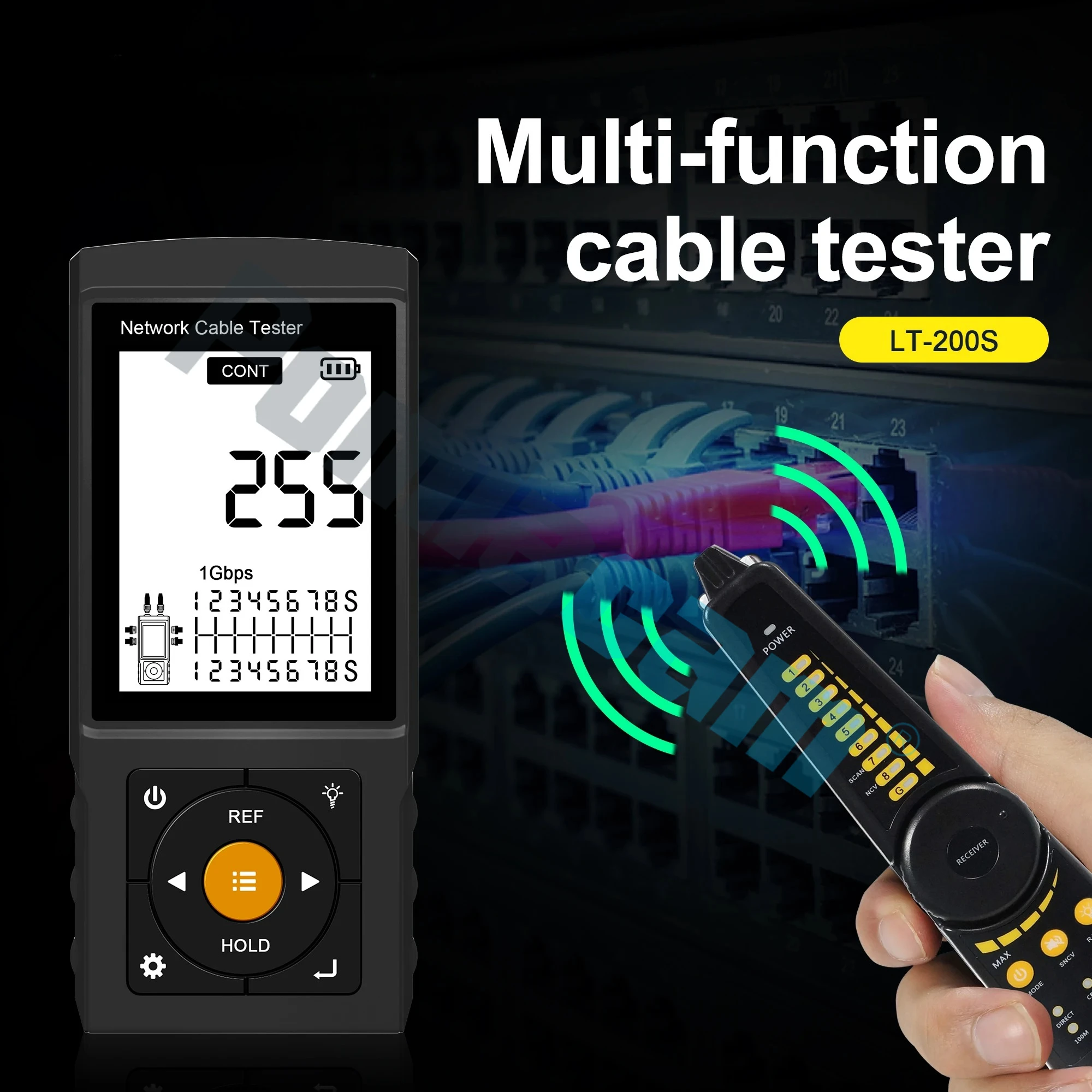 Digital Cable Tracker RJ45 PoE++ 90W Optical Power Meter Network Engineering All-in-One Tester LT-200S Port Flashing TDR length