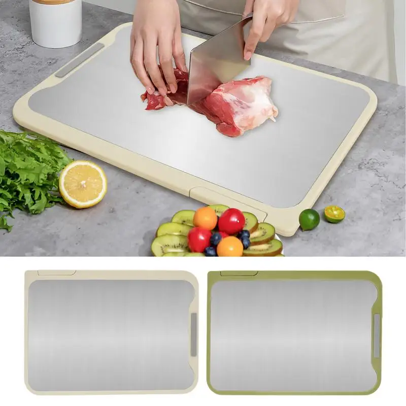 

kitchen Chopping Board Double Sided Metal Cutting Board Stainless Steel Kneading Dough Board Meat Fruit Vegetables cutting board