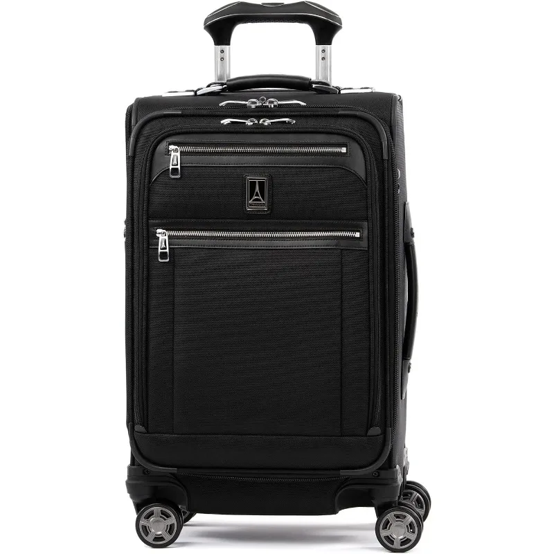 

Elite Softside Expandable Carry on Luggage, 8 Wheel Spinner Suitcase, USB Port, Suiter, Men and Women, Shadow Black