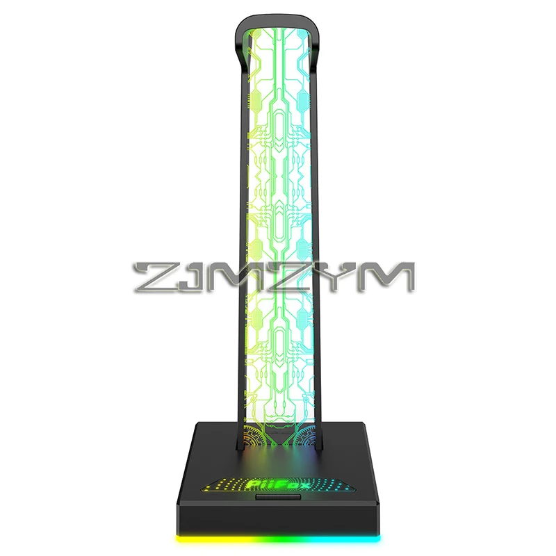 RGB سماعة الألعاب حامل سماعة حامل الرف مع منفذ USB مزدوج 3.5 مللي متر منفذ الصوت سطح المكتب سماعة قوس الألعاب الملحقات