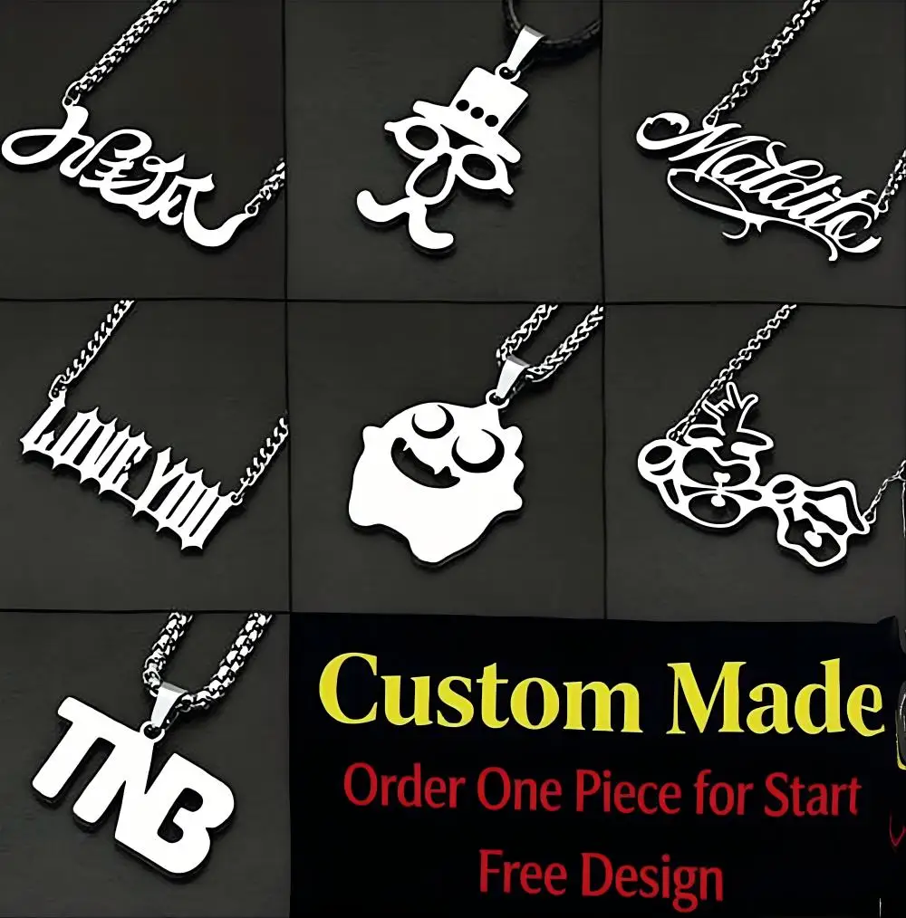 Collar con Logotipo Personalizado, Cualquier Forma/Icono/Padrón, Diseño de Empresa, Joyería Personalizada para Regalo