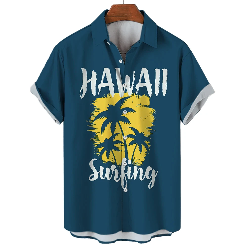 Hawaiian Surfing Men Shirt 3D Printed Man/Women Casual Fashion Short Sleeves Shirts Lapel Button Tops Oversized Unisex Clothing