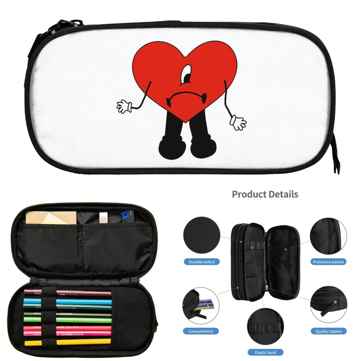 Un Verano Sin Ti Bad Bunny مقلمة للطلاب هدايا صندوق القلم حقيبة أقلام رصاص تخزين كبير قلم رصاص الحقيبة حامل القلم