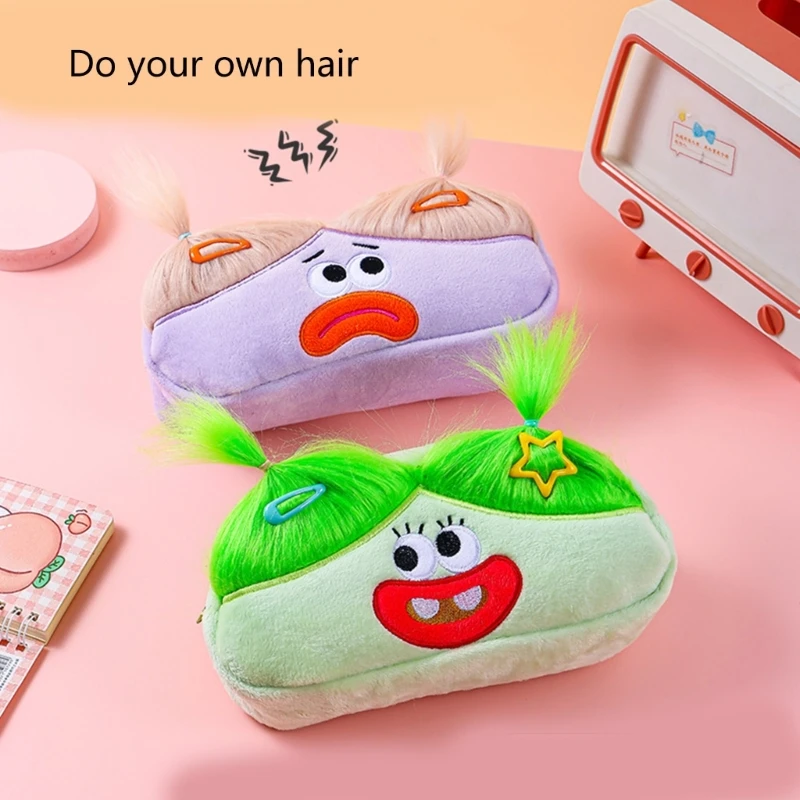 

Cartoon Ugly Pencil Bag Plush Pen Pouches Zippered Pen Case Big Capacity Stationeries Bag Kid Back to School Gift