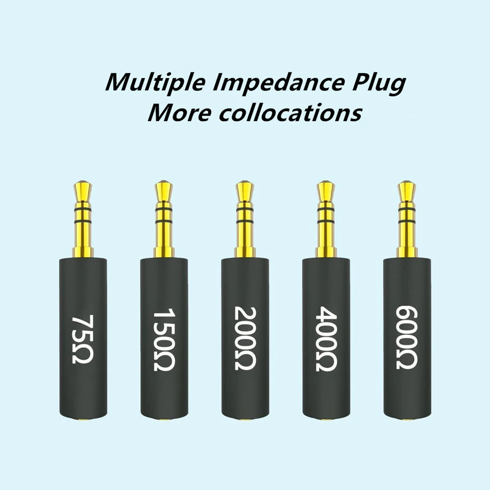 1PCS Conductor Earphone Impedance Plug 30 75 150 200 400 600 ohm Noise Cancelling Adapter Resistance Reduce Noise Filter Plug