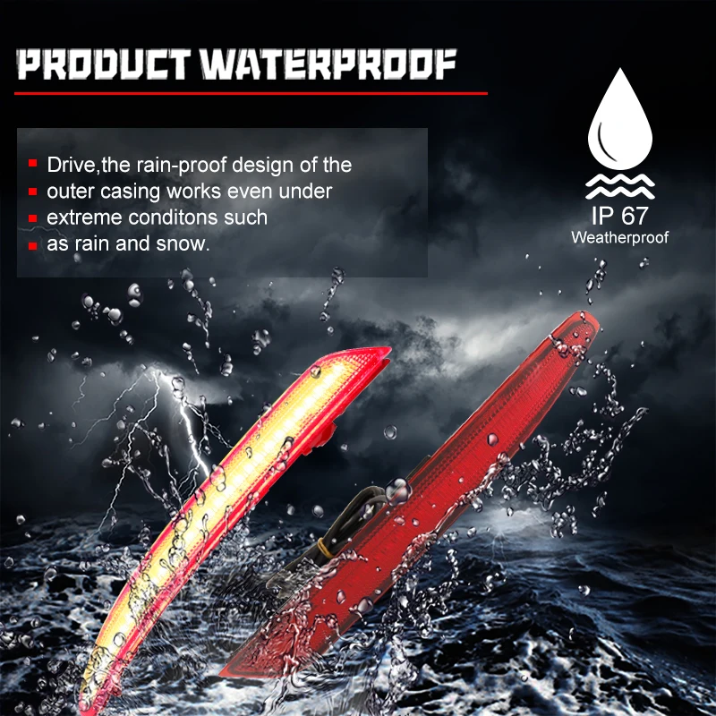Red LED Car Rear Bumper Reflector Brake Tail Light w/ Sequential Turn Signal lights, Rear Fog Lights For 2016-2020 INFINITI QX60 - Image 4