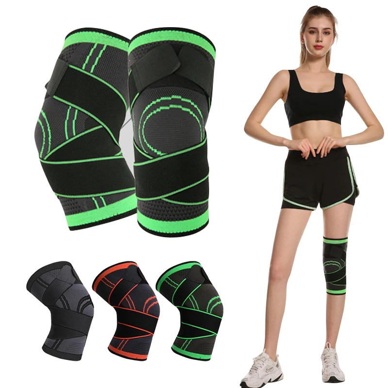 Sports Fitness Knee Pads Support Bandage Braces Elastic Nylon Safety Volleyball Basketball Cycling Gym Sport Brace Protector