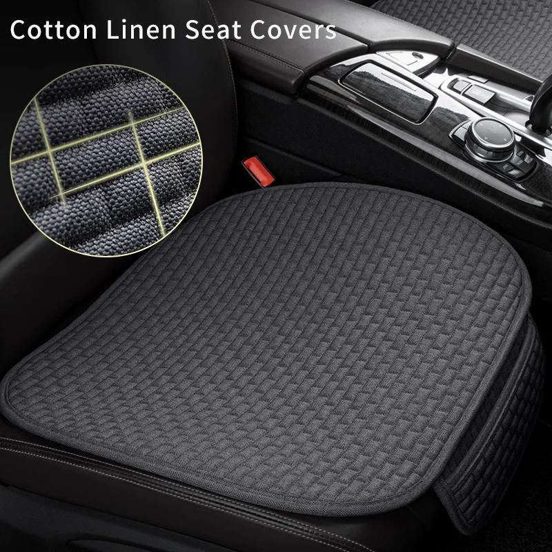 

Karcle Cotton Linen Car Seat Cover Anti Sweat Car Seat Cushion Breathable Car Seat Protector 4 Seasons Car Interior Accessories