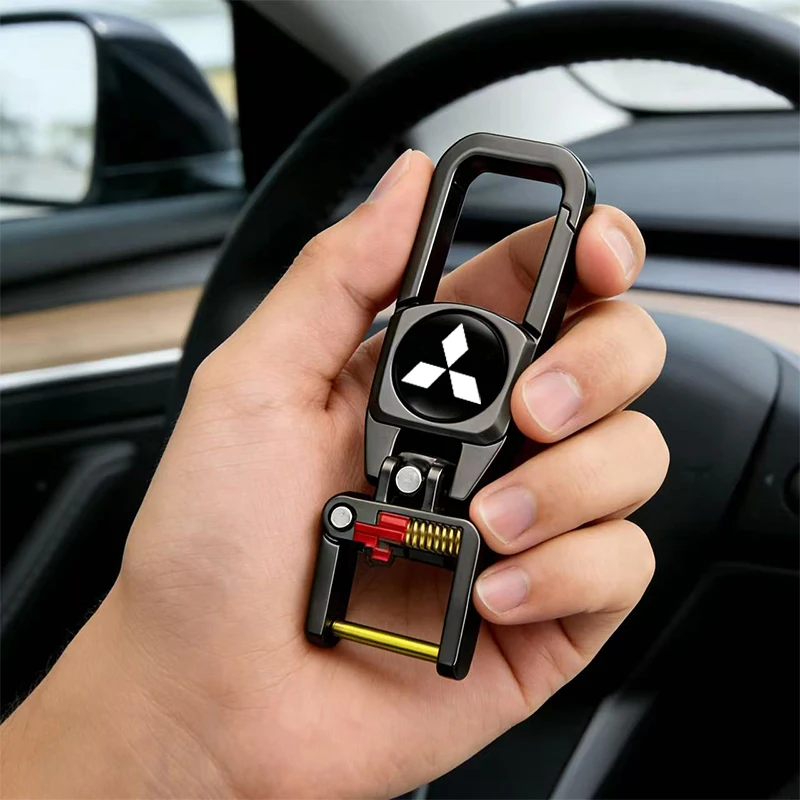 Llaveros de acero inoxidable para coche, accesorios para llaveros de Mitsubishi Eclipse Lancer Outlander Pajero ASX Colt Delica Triton