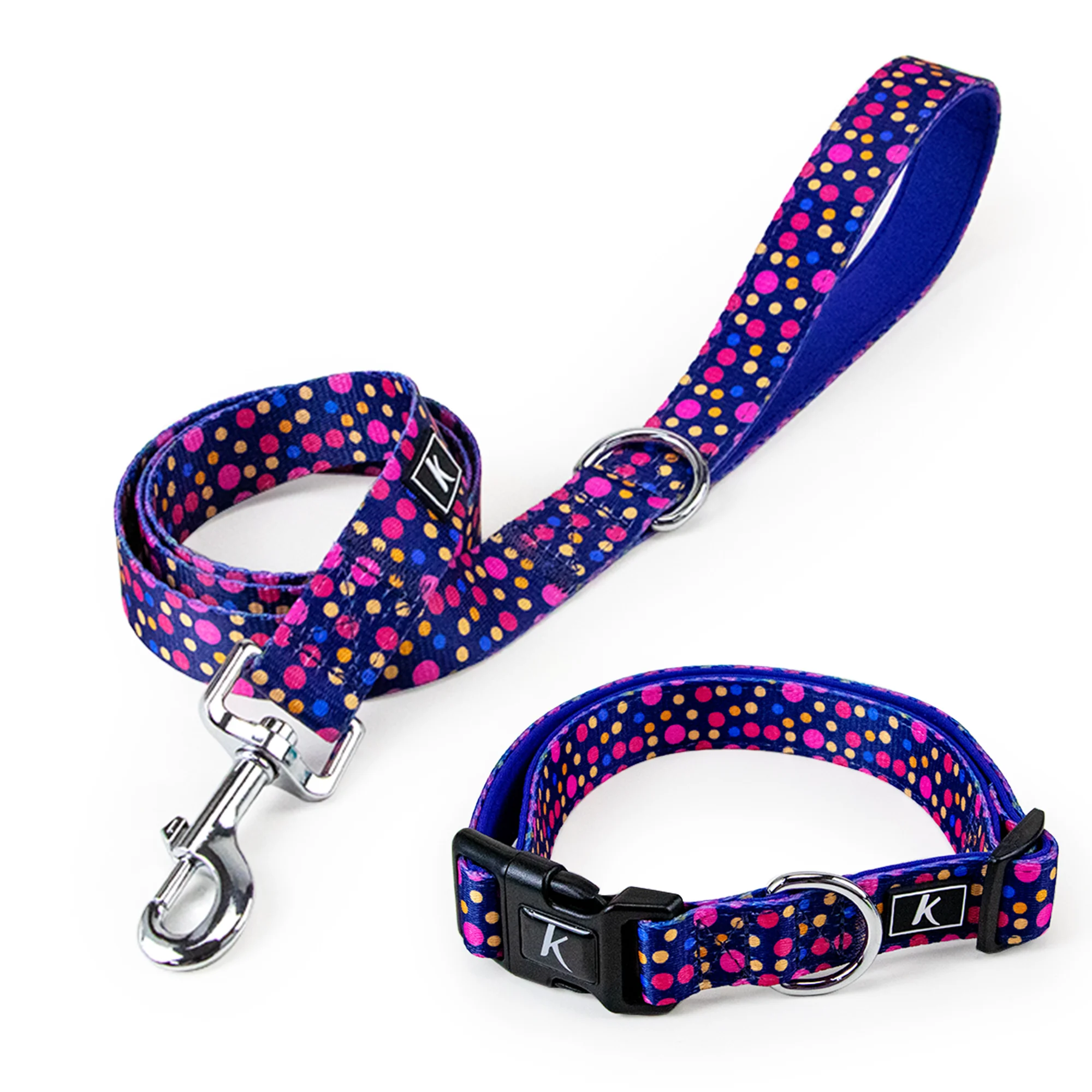 

Budget-Friendly Pet Styling Set Soft Leather Collar Retractable Dog Leash in Pattern Colors