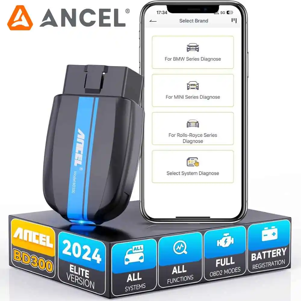 

ANCEL BD300 OBD2 Automotive Scanner Bluetooth for BMW Full System Code Reader EPB CBS ETC ABS Airbag Car Scanner Diagnostic Tool