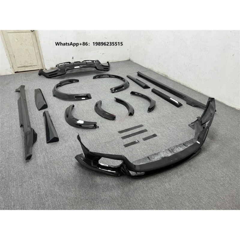 Style Carbon Fiber Front Lip Side Skirt Rear Diffuser Wide-body Fender Welcome Threshold Body Kit